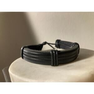 leather cuff bangle adjustable bracelet